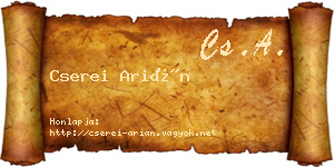 Cserei Arián névjegykártya